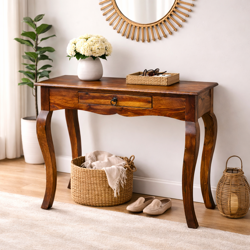 Elegant Sheesham wood console table